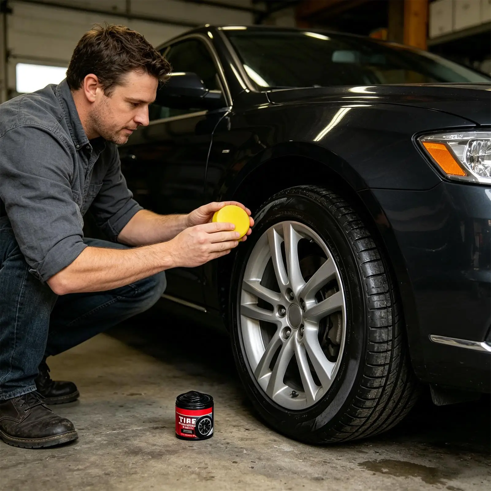 100g Black Shiny Tire wax - durable, long-lasting protection and repair for all kinds of tires - prevents cracks and whitens