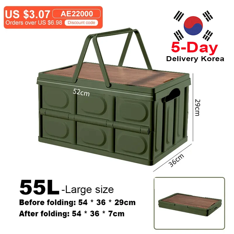 Folding Storage Box Large Capacity Outdoor Camping Picnic Storage Box Car Storage Box Multifunction Organizer Container With Lid