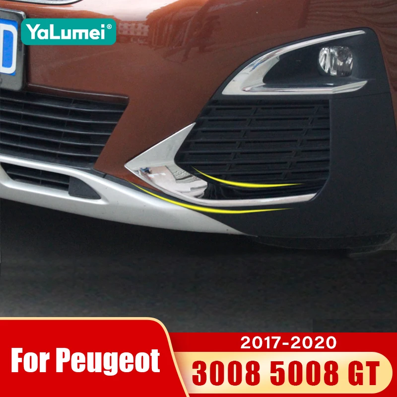 Für Peugeot 3008 5008 GT 2017 2018 2019 2020 ABS Auto Nebelscheinwerfer-Rahmenabdeckungen Zierleisten Zubehör