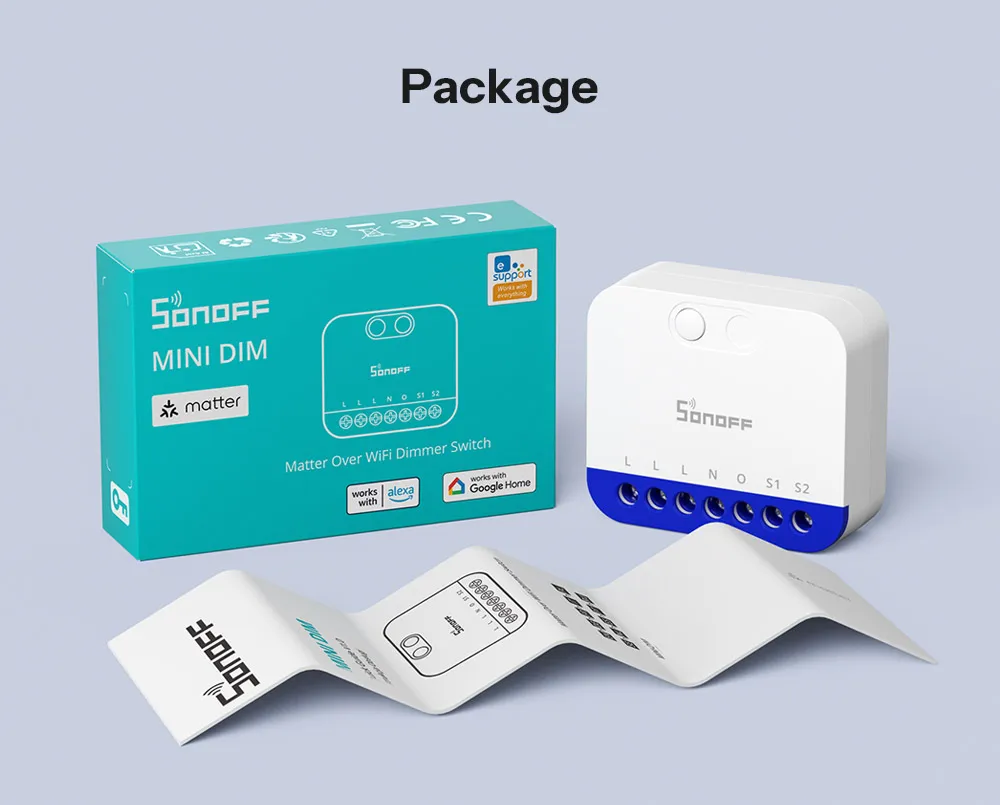 SONOFF MINI-DIM MINI Extreme Matter Over WiFi-Dimmerschalter Breite Beleuchtungskompatibilität Matter-fähiges Google Apple Home Alexa – Detail 19
