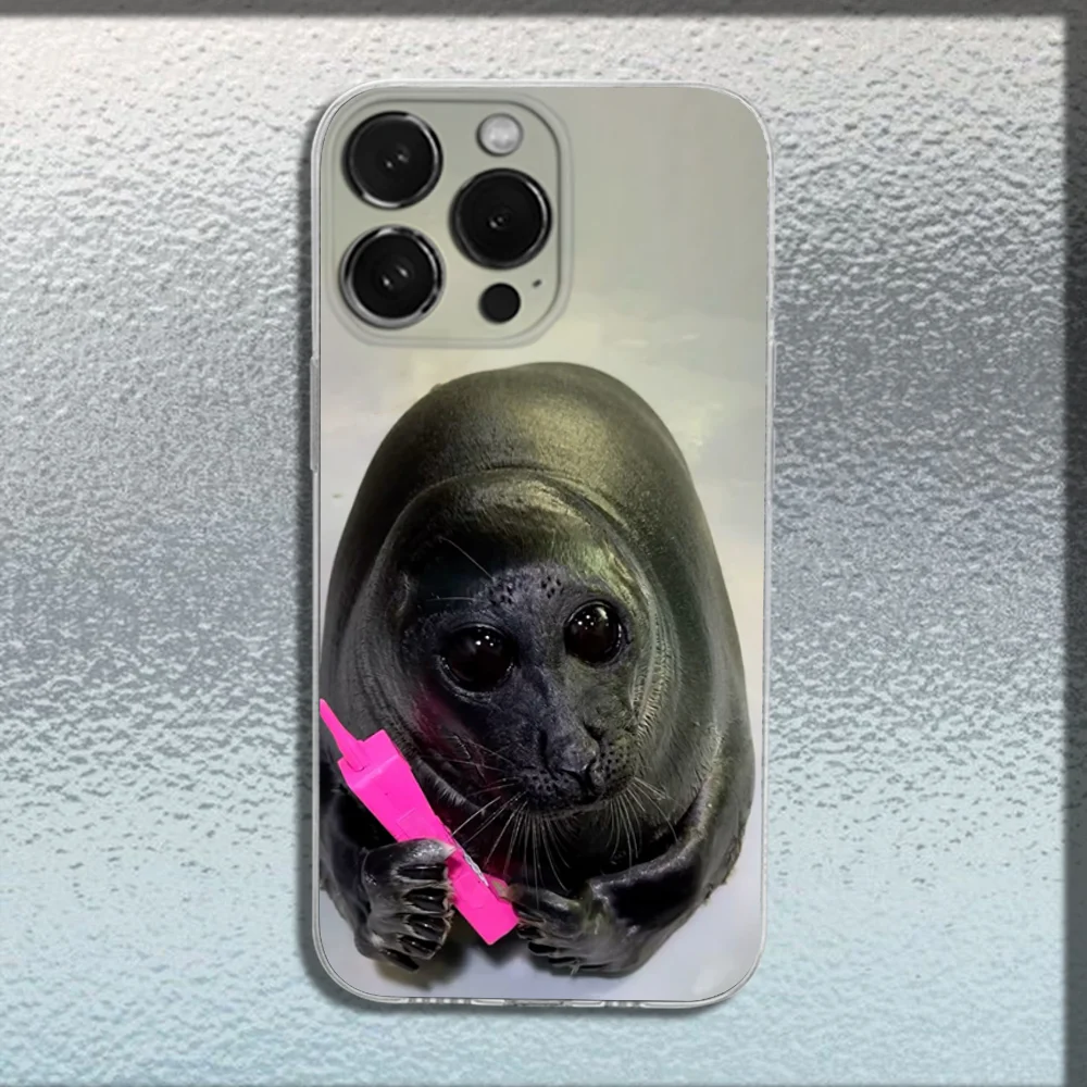 Seal Funny Cute Phone Case For iPhone 16,15,14,13,12,11 Plus,Pro,Max,XR,XS,X,Plus,SE,Mini Transparent Soft Cover - Image 3
