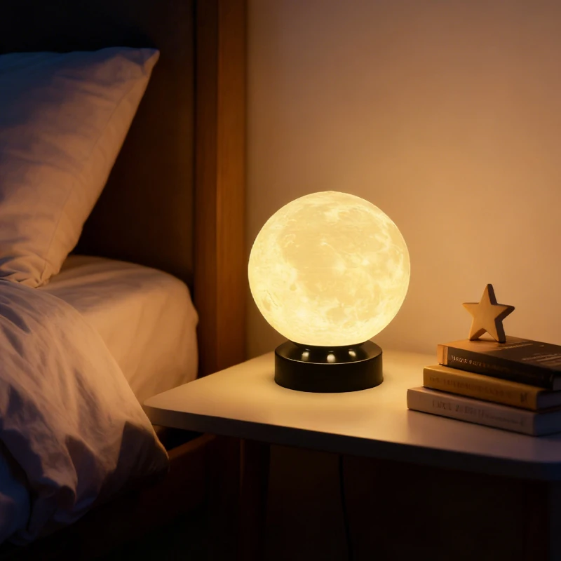 Rechargeable Moon Ambient Light Ins Creative Gift Bedroom Desk Bedside Sleep Night Light
