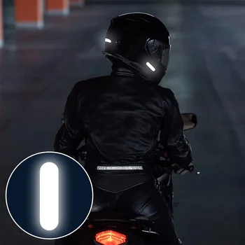 8 ชิ้นหมวกกันน็อครถจักรยานยนต์สีขาวแถบสะท้อนแสงสติ๊กเกอร์รถจักรยานยนต์สะท้อนแสงเครื่องหมายเตือนสากลอุปกรณ์ตกแต่งรถจักรยานยนต์