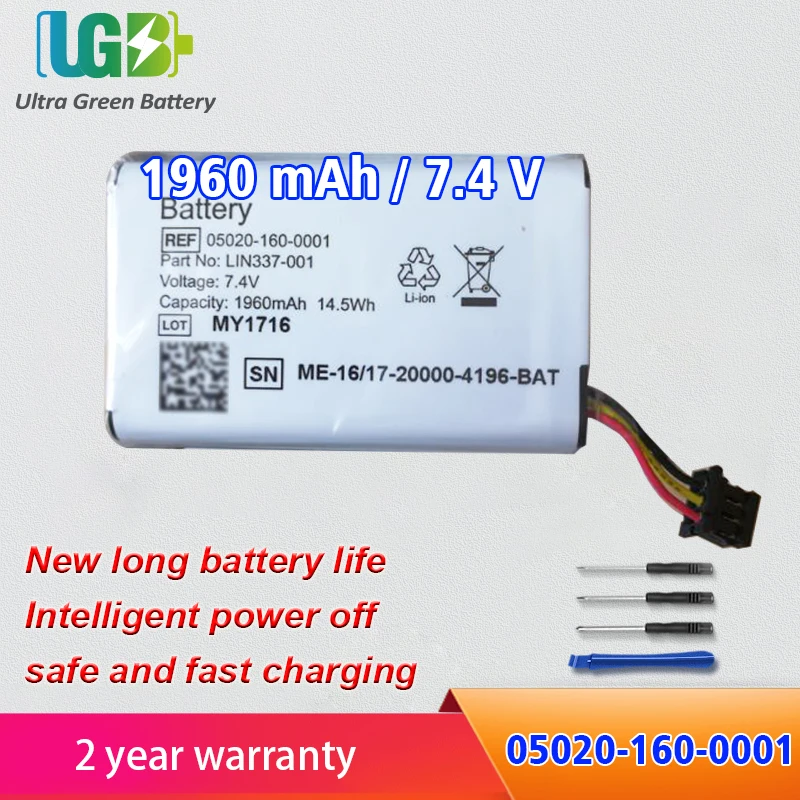 

UGB New 05020-160-0001 Battery For Qcore Sapphire Hospira REF 05020-160-0001 LIN337-001 MY1716 16354-01 37990 Battery 1960MAH