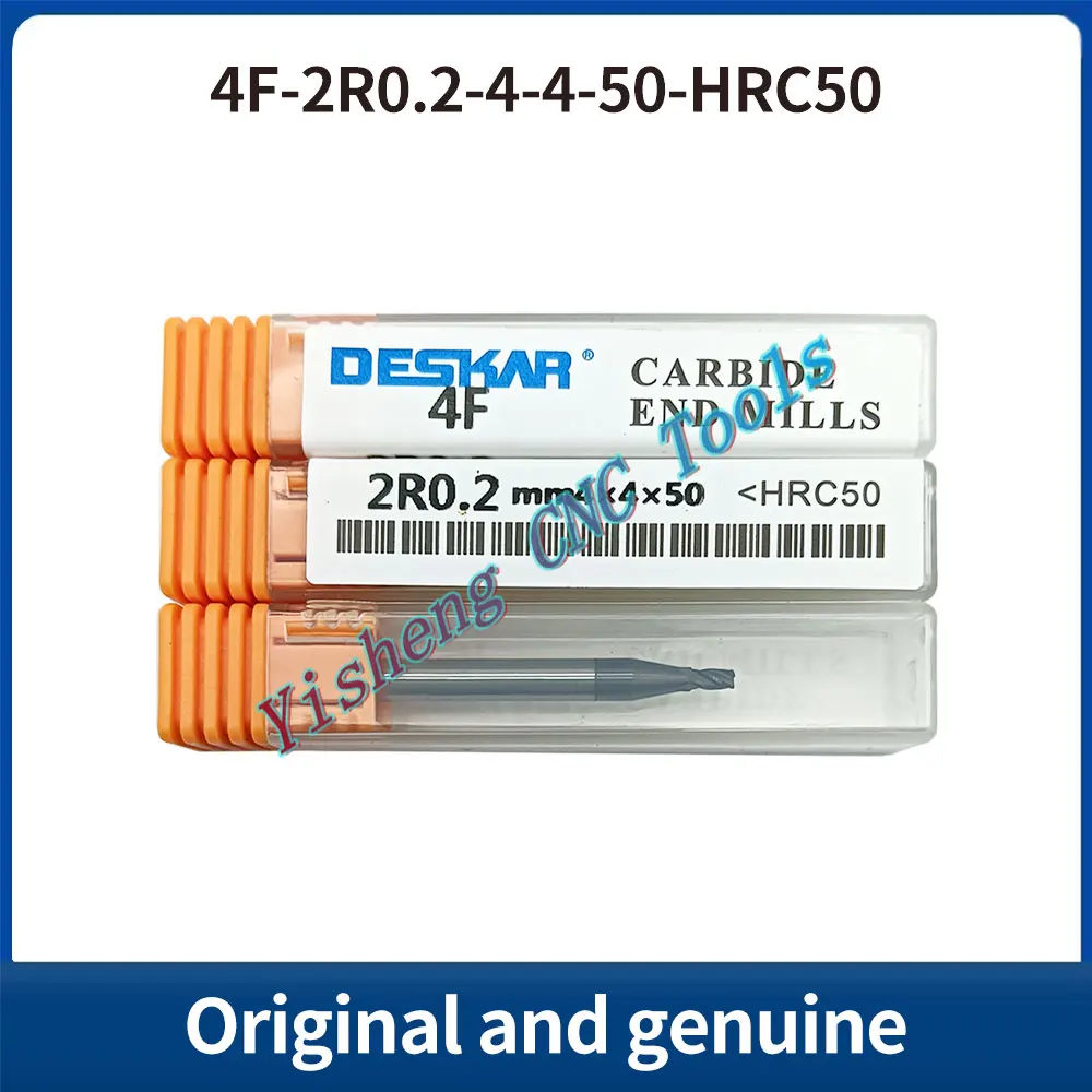 

DESKAR 4F 4x50L 3x50L 6x50L HRC50 HRC60 2R0.2 2R0.5 3R0.2 3R0.5 4R0.2 4R0.5 4R1.0 Ball nose end mill 2 flute