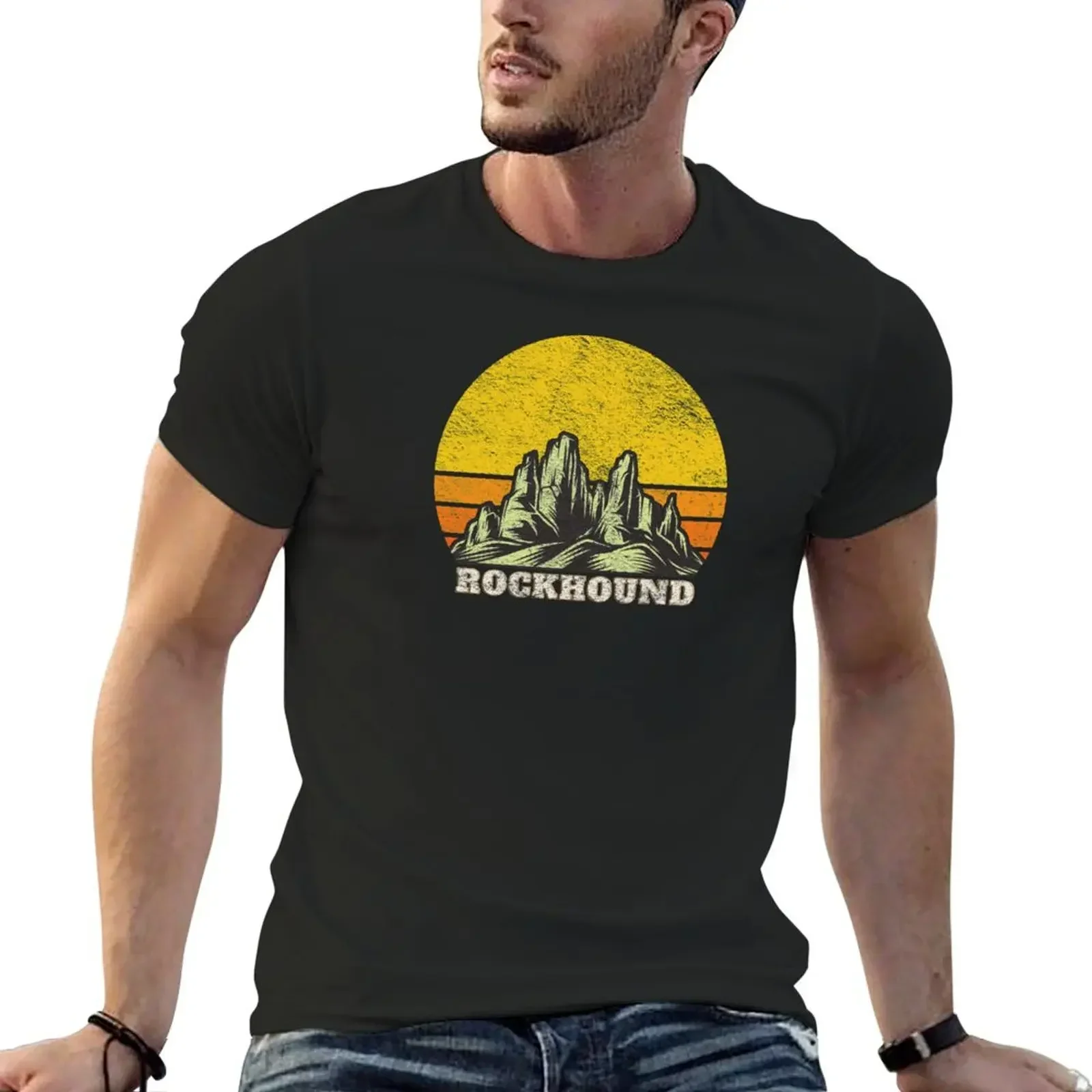 Rockhound Mountains Yellow Sunset T-Shirt plus size clothes animal prinfor boys heavyweight t shirts for men