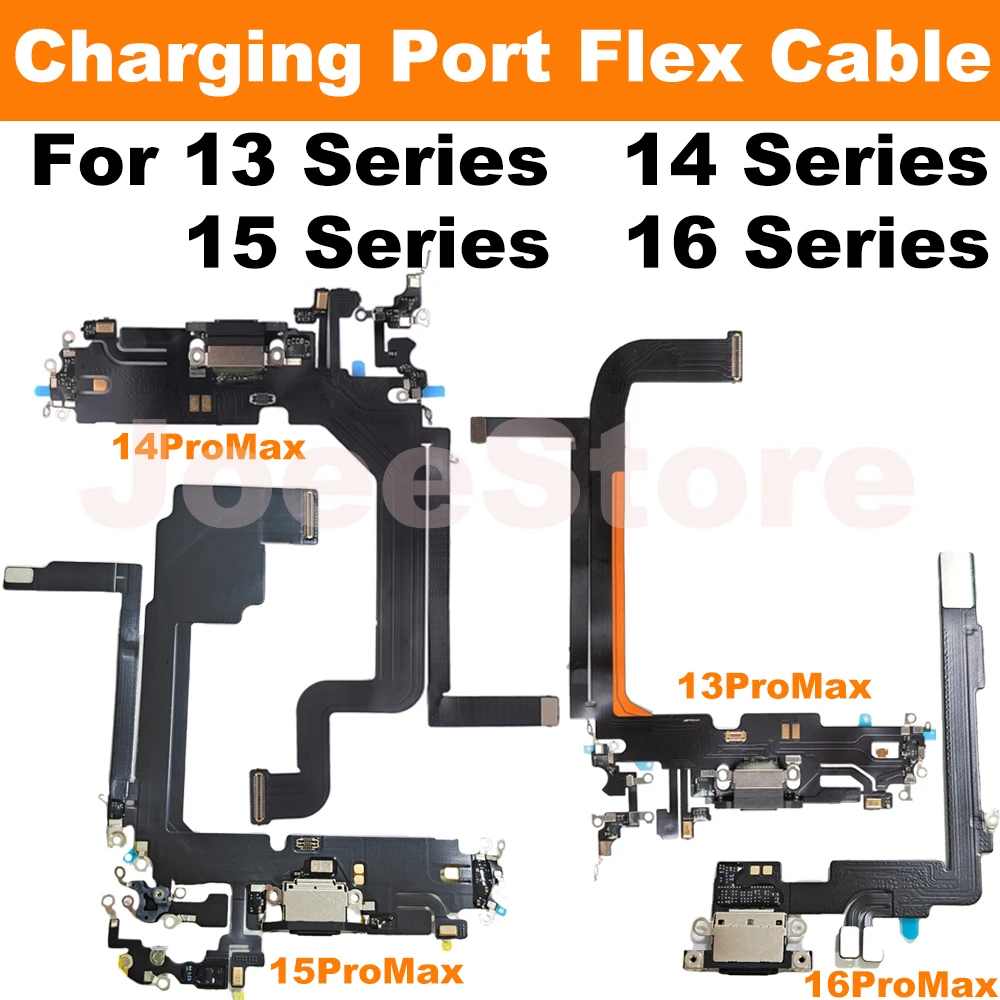 

Гибкий кабель для зарядного порта для iPhone 16, 15, 14, 13, Pro Max, разъем для зарядного устройства Mini USB с микрофоном, гибкий ленточный ремонт