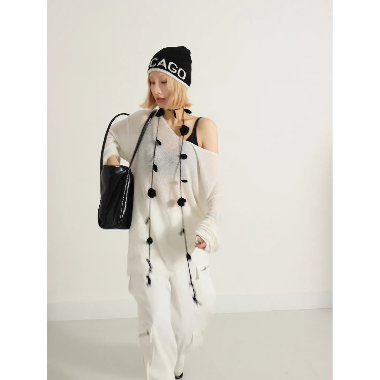 

Новый однотонный длинный узкий шелковый шарф ручной работы с цветком розы Y2K, декоративный шарф для пикантной девушки, летняя хлопчатобумажная ткань 00%