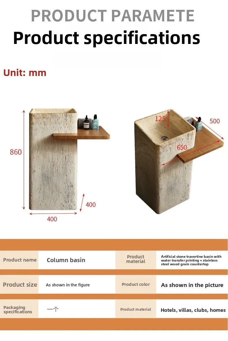 حوض غسيل عمود فني للرياح الرومانية القديمة حوض غسيل عمودي فني شخصي بالإضافة إلى منصة سرير الفندق وغسل الإفطار