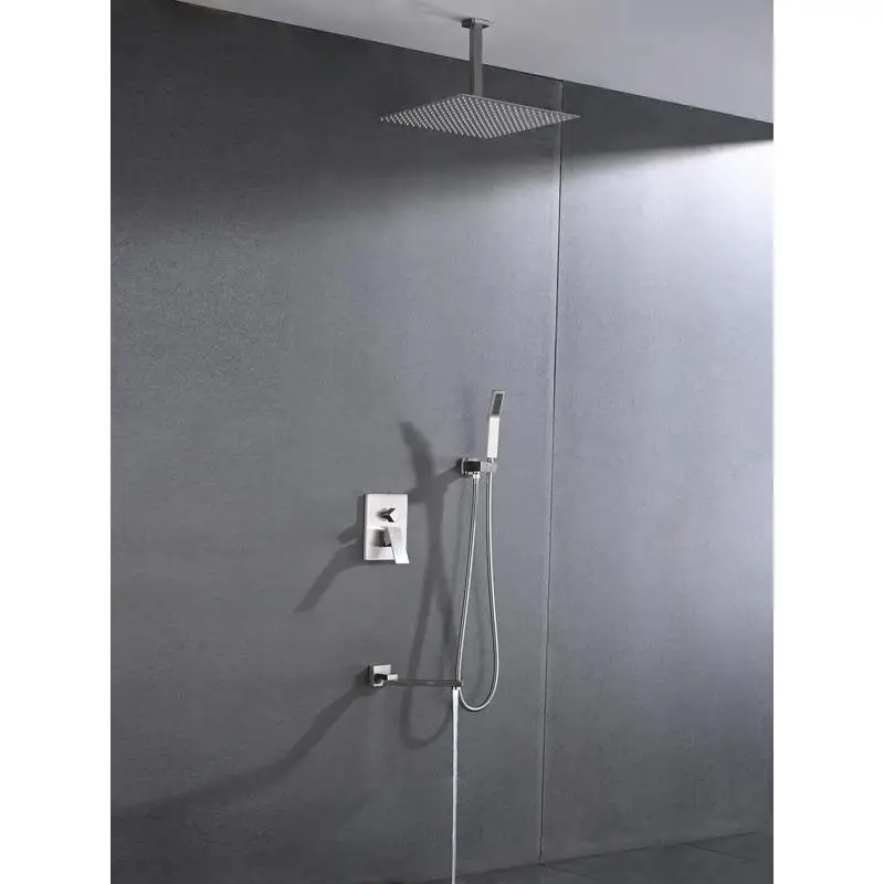 

Ceiling Mount Shower System Combo Set with Handheld Showerhead and 16" Rain Showerhead