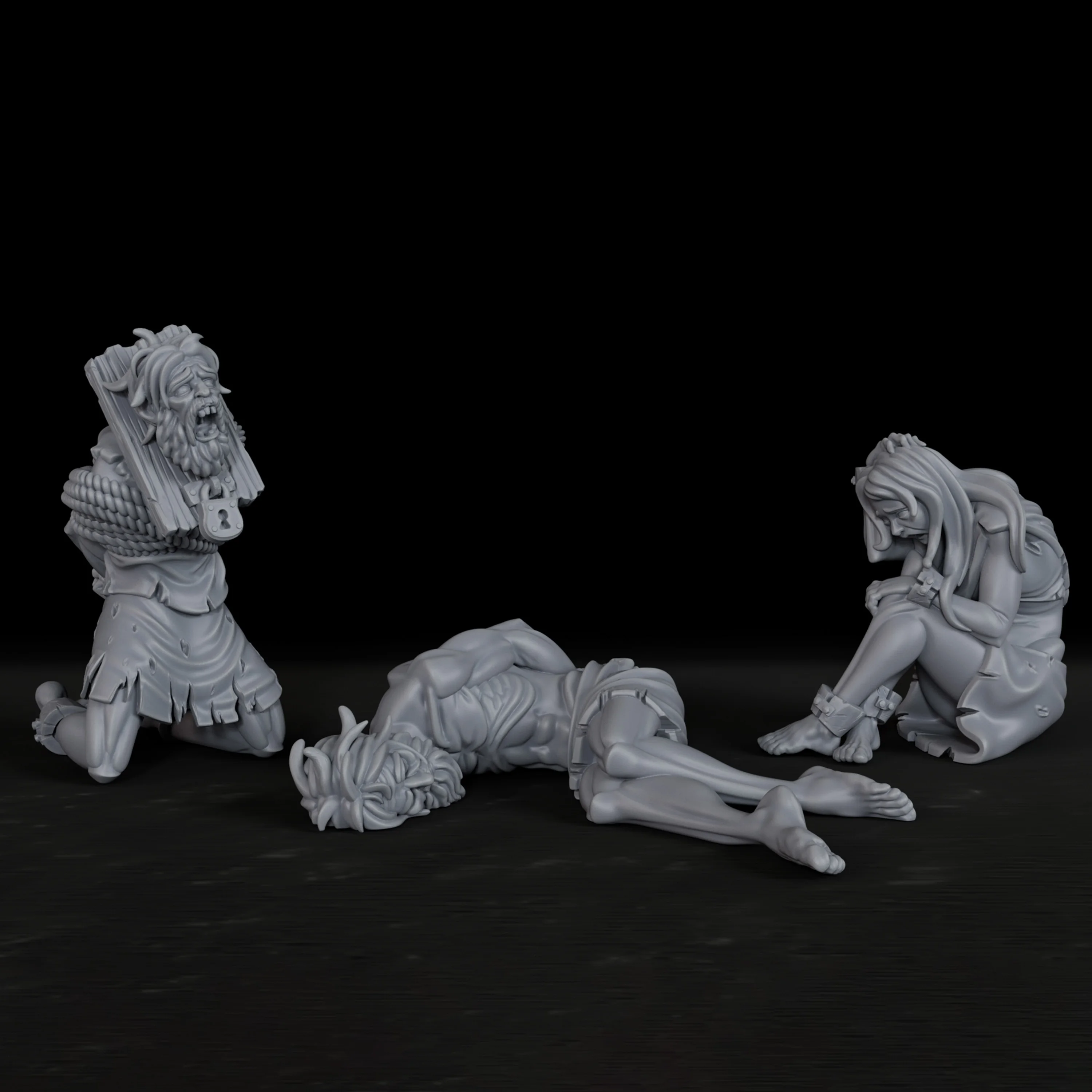 Set de Miniaturas de Prisioneros de Calabozos para Juegos de Rol - Regalo Único para Entusiastas de Juegos de Rol, Accesorio Ideal para Escenas de Calabozos y Lugares de Ejecución