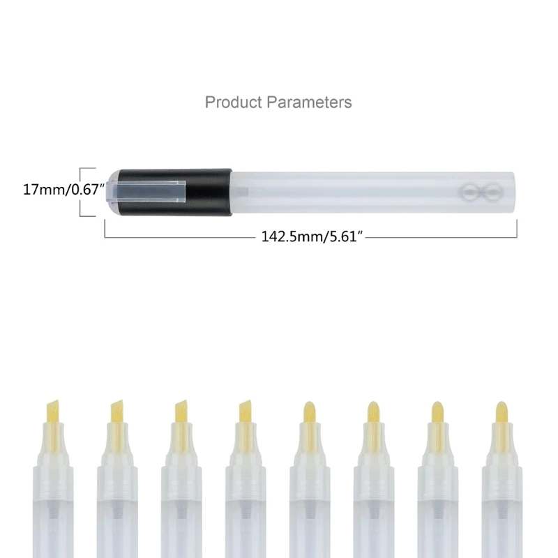 6Pcs Blank Refillable Paint Pens Clear Pen Tube for Watercolor Oil Painting Graffiti Paper Drawing Scrapbooking K1KF