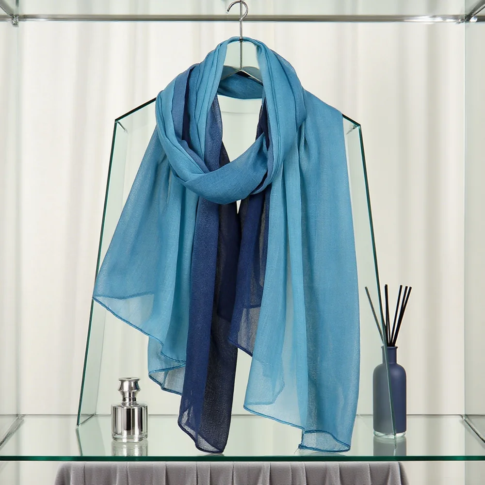 

Модный градиентный шарф-хиджаб, женские мусульманские хиджабы, шали, платок, платки, шарфы, банданы, повязка на голову, Bufanda, платок Mujer