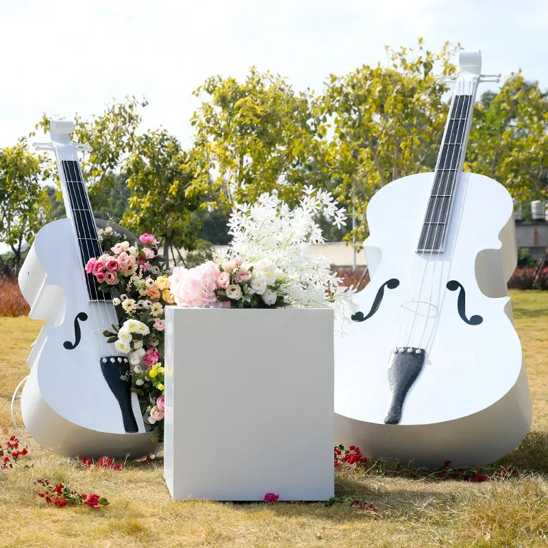 Wrought iron cello sculpture garden landscape outdoor real estate courtyard lawn decoration