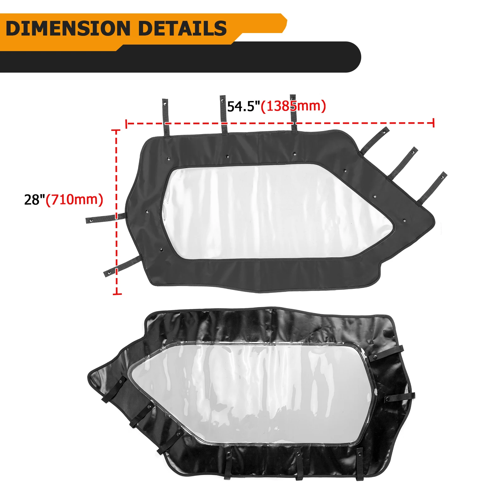 UTV Left & Right Soft Cab Upper Side Door Enclosure Set Window PVC for 2020-2024 Kawasaki Teryx KRX 1000 Accessories