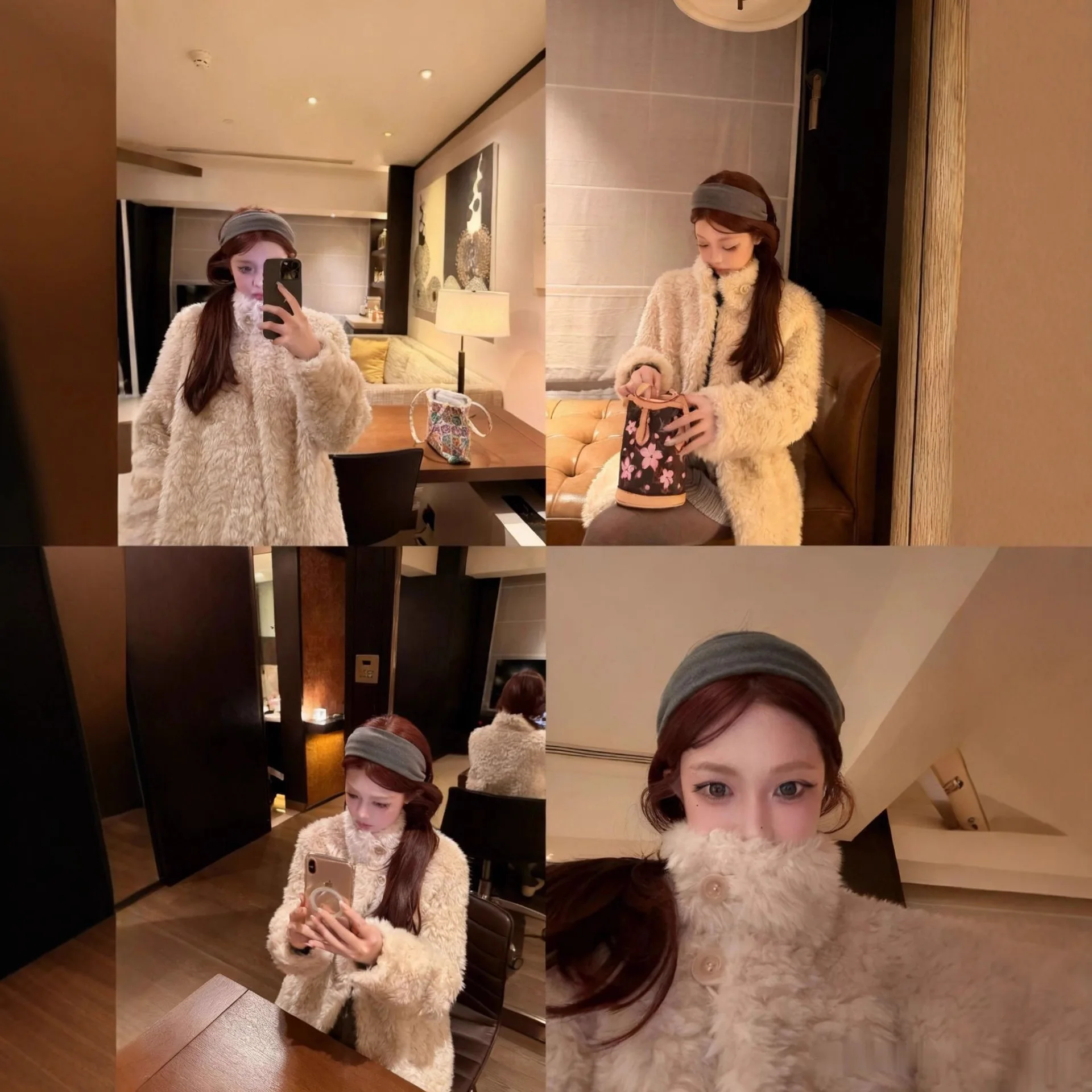 Women Faux Shearling Fur Coats Solid Fur Jackets Cotton Linen Stand Collar Long Sleeves Single Breasted Loose Casual 2026 Winter