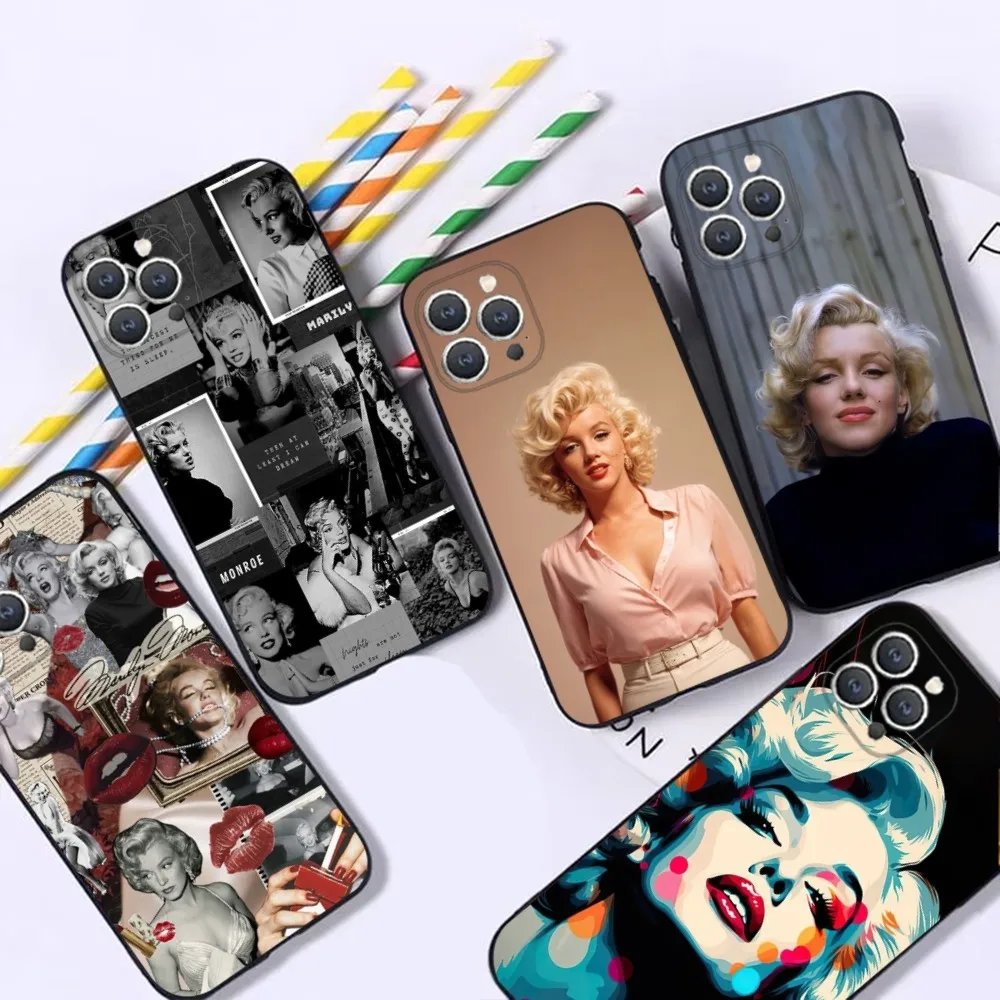 Sexy Marilyn Monroe Phone Case For iPhone 16,15,14,13,12,Pro,Max,11,7,8,Plus,XR,XS Max Shockproof Silicone Soft Shell