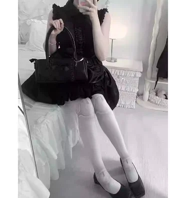الصيف والخريف دمية مشتركة Harajuku الجدة لوليتا المخملية طباعة جوارب طويلة اليابانية القوطية أنيمي جوارب النساء