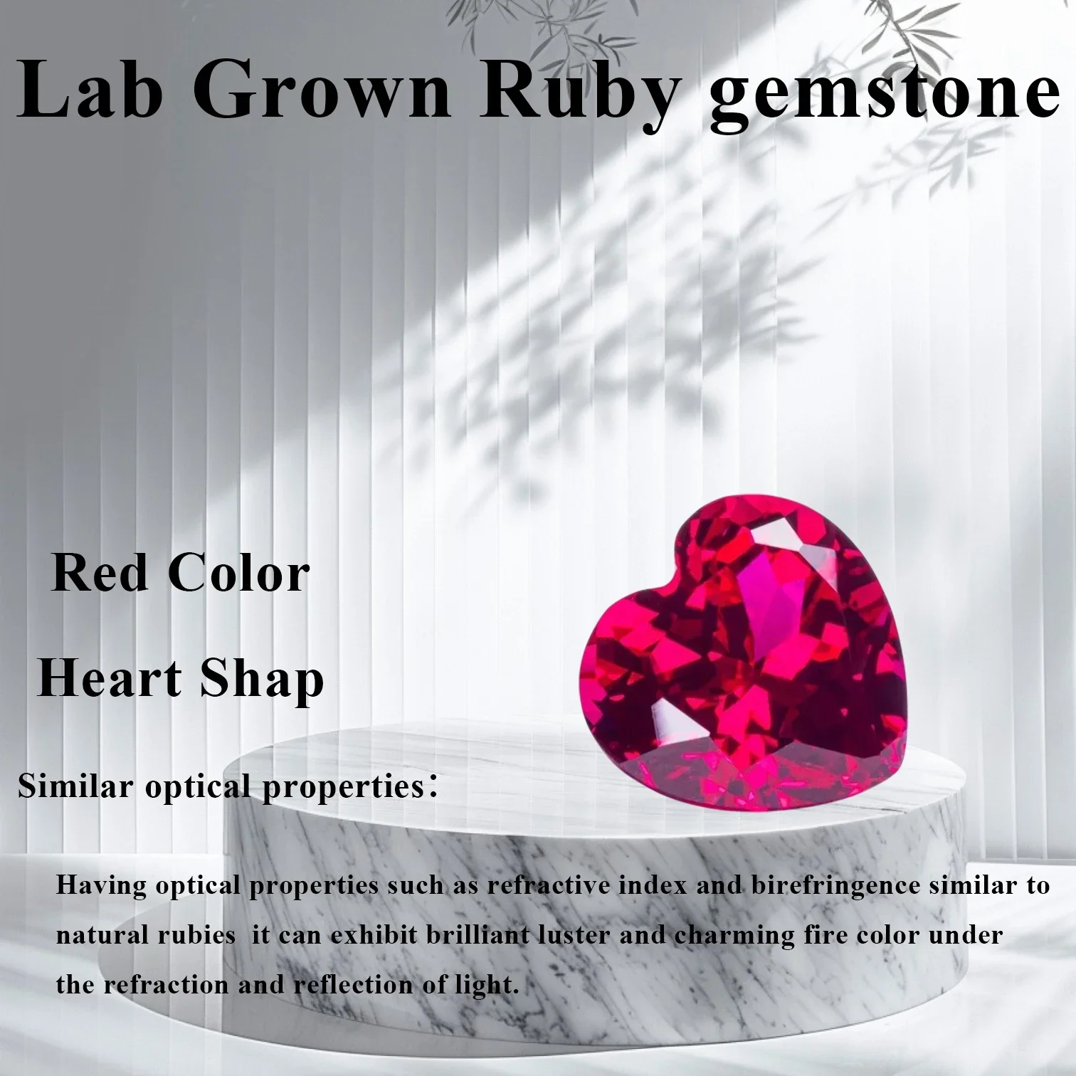 

Laboratory Ruby Heart Shape Red Colour VVS1 Gemstones for Charms Diy Jewelry Making Materials Selectable AGL Certificate