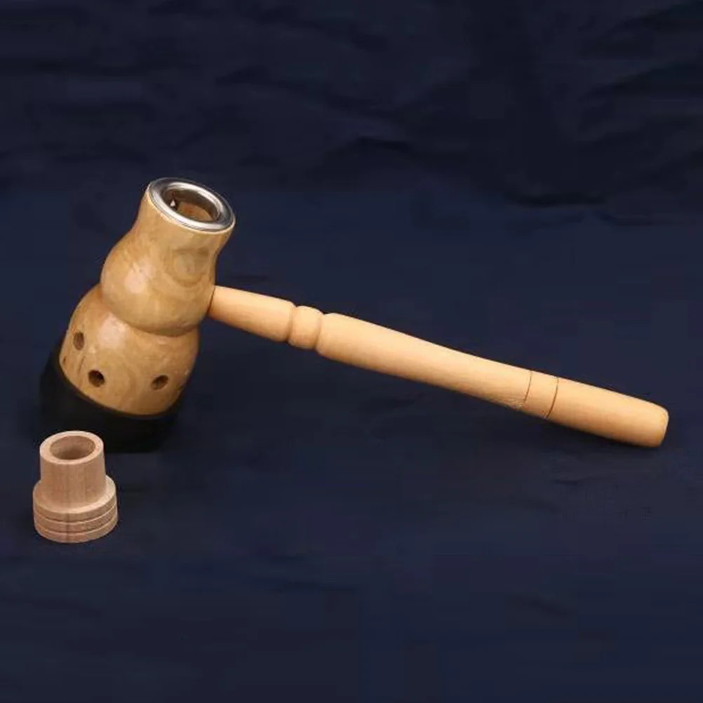 3pcs Wooden Moxibustion Box Set Handheld Gourd Shape Moxa Stick Burner Portable Acupoint Massage Tool