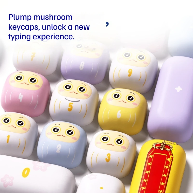 Keycaps Heart Prayer Theme 138 Keys Mog Profile Five Sided Dye Sublimation Cute Mushroom Headfull Set Mechanical Keyboard Use