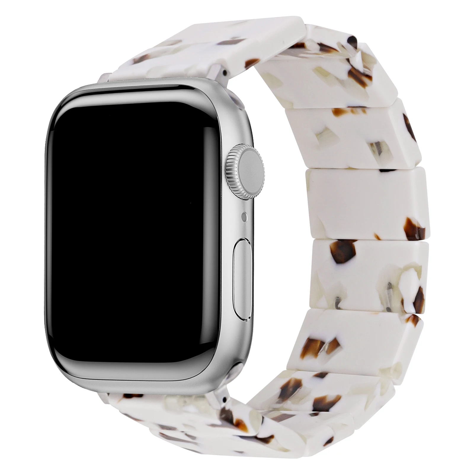 Resin strap for Apple Watch band 41mm 40mm 42 44mm 45mm 49mm Women\'s elastic ring strap for iWatch series 9/8/6/5/se/4/3/Ultra 2
