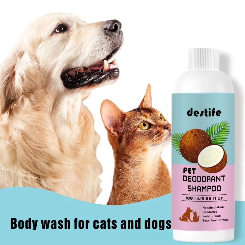 100ml Cat Dog Shampoo Body Wash Conditioner Puppy Coat Healthy Smooth Smell Deodorant Lasting Fragrance Pet Wash Care Products