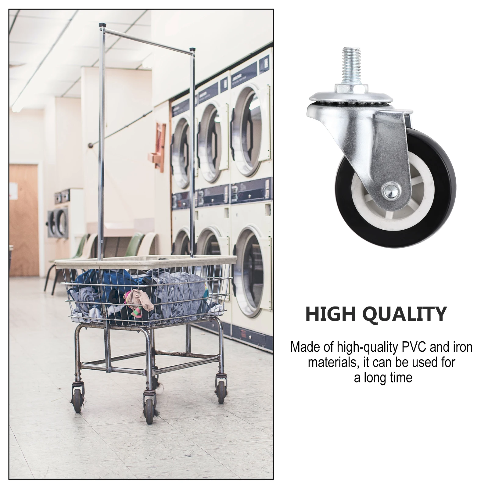 

4 шт. поворотные колеса с резьбой, сверхмощные поворотные ролики с резьбовым креплением на вынос, железный ПВХ, вращающийся на 360 градусов тормоз, мебель