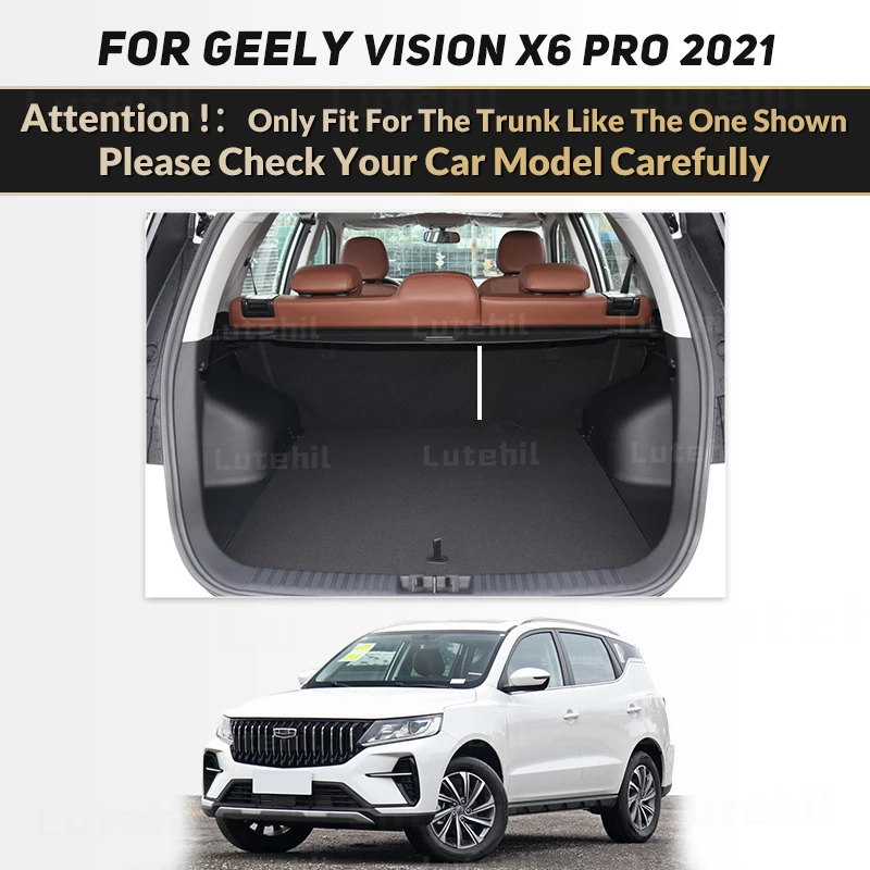 Lutehil For Geely Vision X6 Pro 2021 Car Trunk Mats Carpet Cargo Liner Car Backrest Pad Interior Accessories Protector