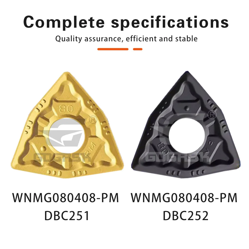 WNMG080404 PM DBC251 WNMG080408 PM WNMG080412 PM DBC251 DBC252 Tornio CNC Utensili per tornitura Inserto in metallo duro WNMG Utensile per tornitura esterna
