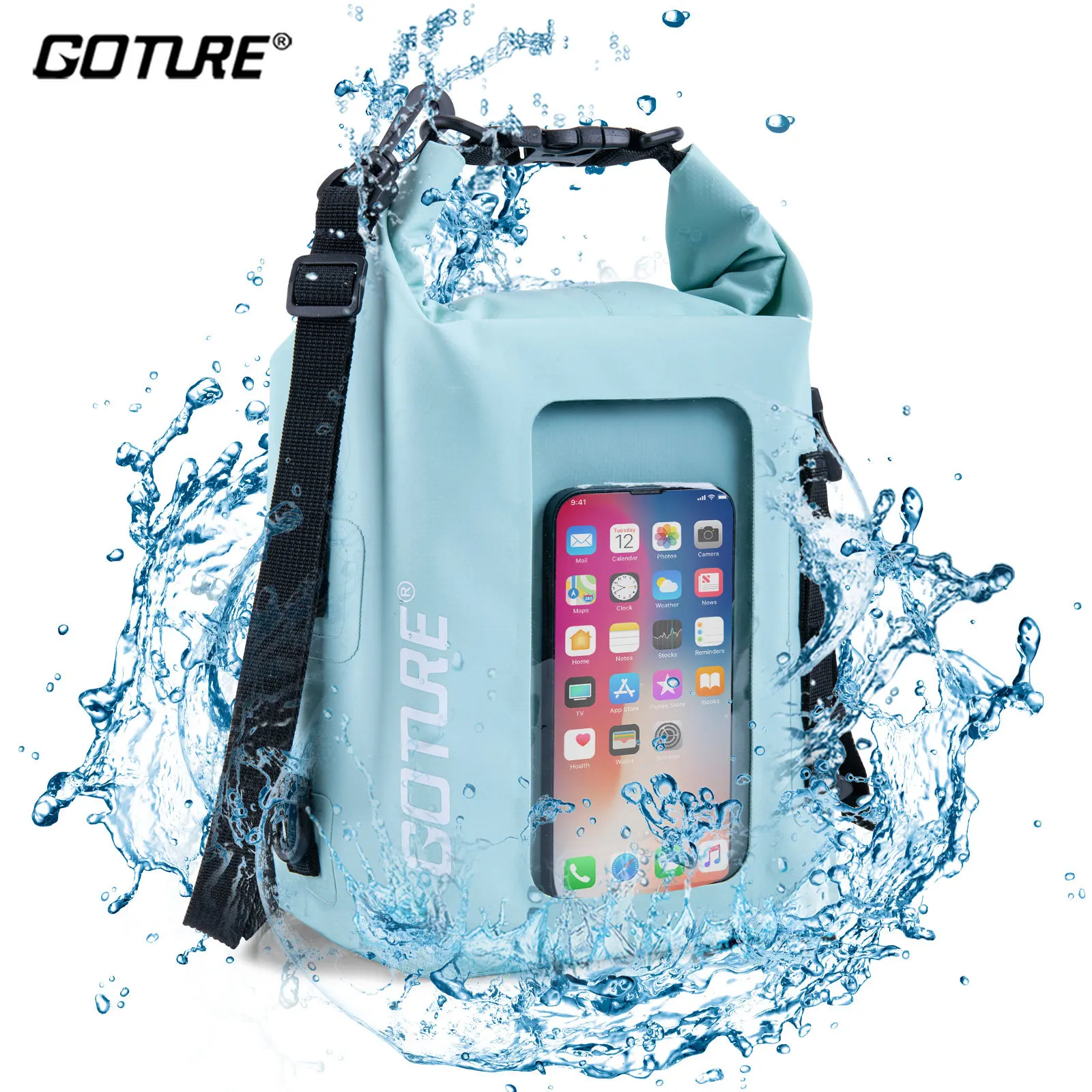 

Goture 5L Dry Bag Touch Screen Waterproof Bag For Trekking Drifting Rafting Surfing kayak Outdoor Sports Bags Camping Equipment