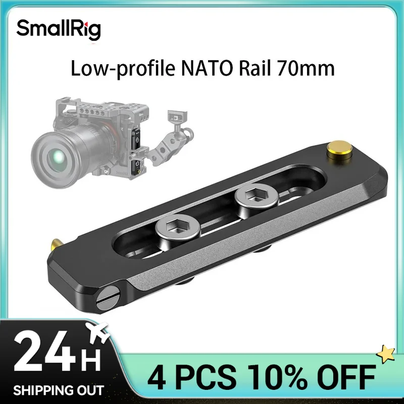 

SmallRig Universal Low-profile NATO Rail 70mm Compatible with NATO clamp for quick release 1/4"-20 mounting screws BUN2483