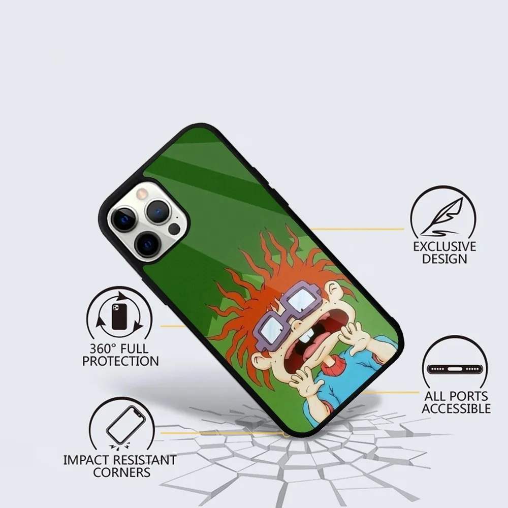 Funda de teléfono de dibujos animados Rugrat Chuckie Angelica para iPhone 15,14,13,12,11,Plus,Pro,Max Mini Magsafe carga inalámbrica magnética
