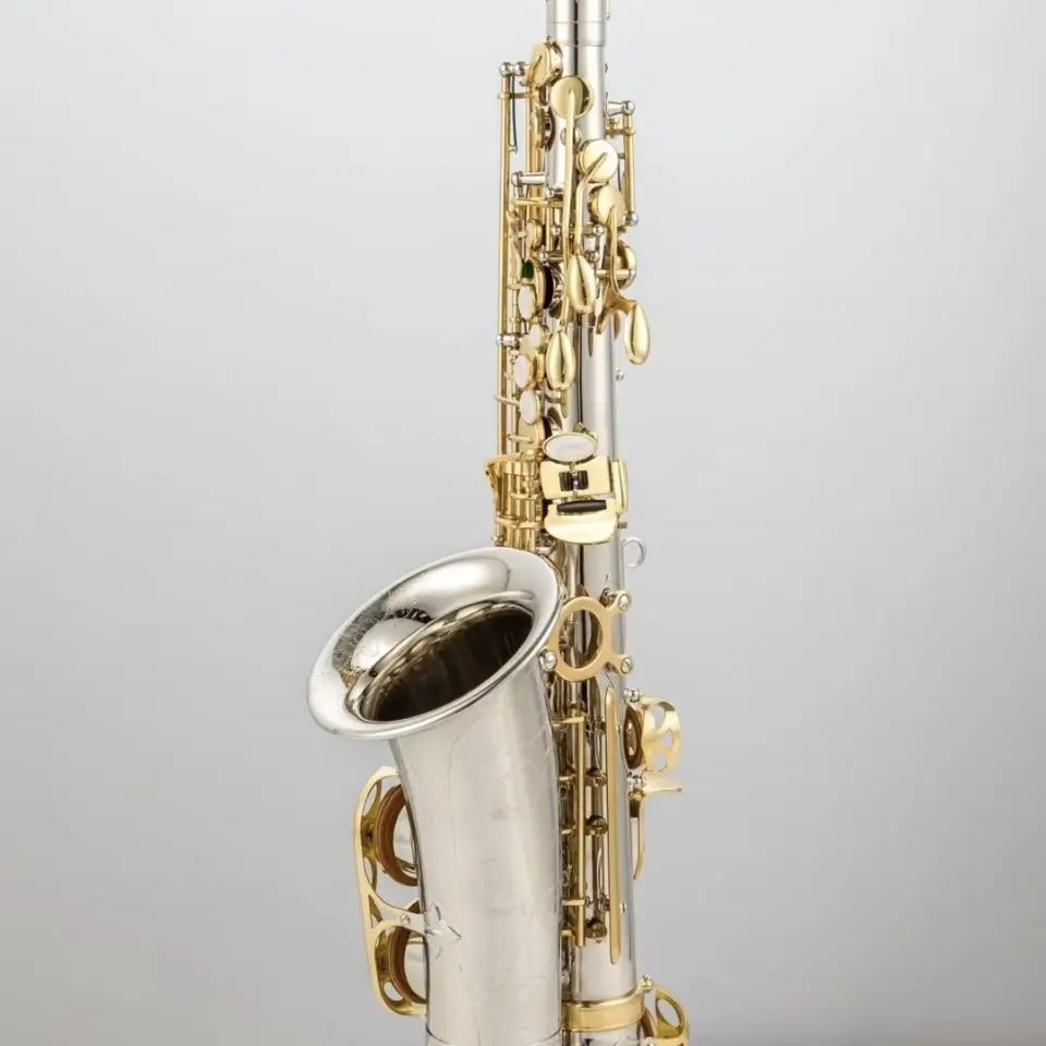 

Western wind instrument saxophone, Liuzhe alto saxophone, white nickel gold, factory direct sales