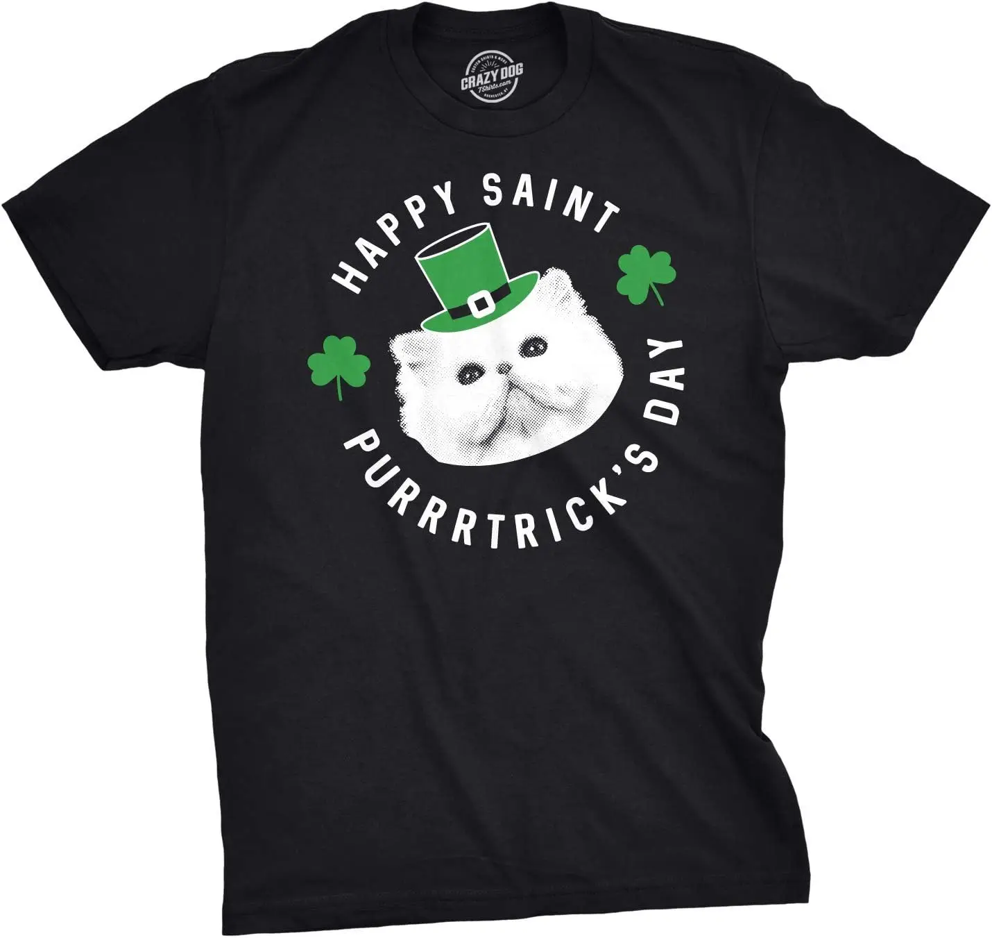 Mens Happy Saint Purrtricks Day T Shirt Funny Saint Patricks Day Cat St Patty