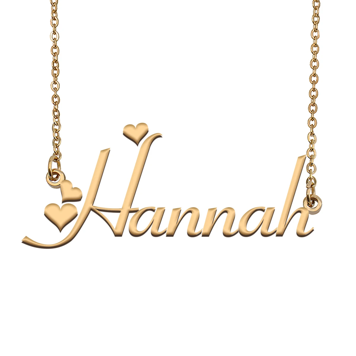 Hannah Name Necklace for Women Girl Stainless Steel Pendant Stainless Steel Friends Birthday Wedding Christmas Mother Gift