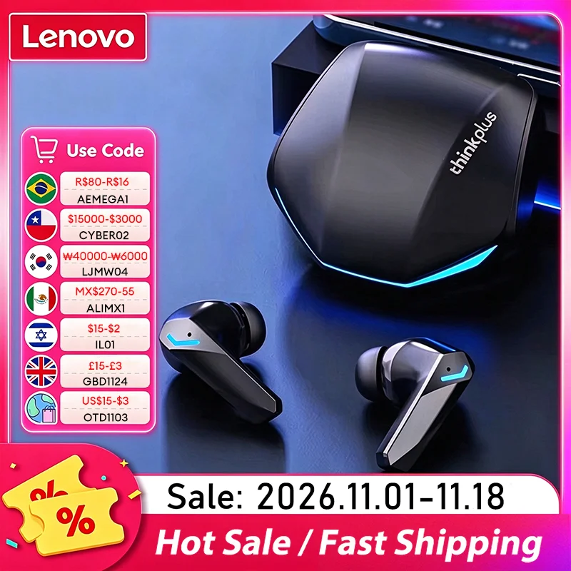 Lenovo GM2 Pro Gaming Earphones Bluetooth 5.4 Sport Headset Dual Mode HD Call Noise Reduction Earbuds with Mic Music Earphones