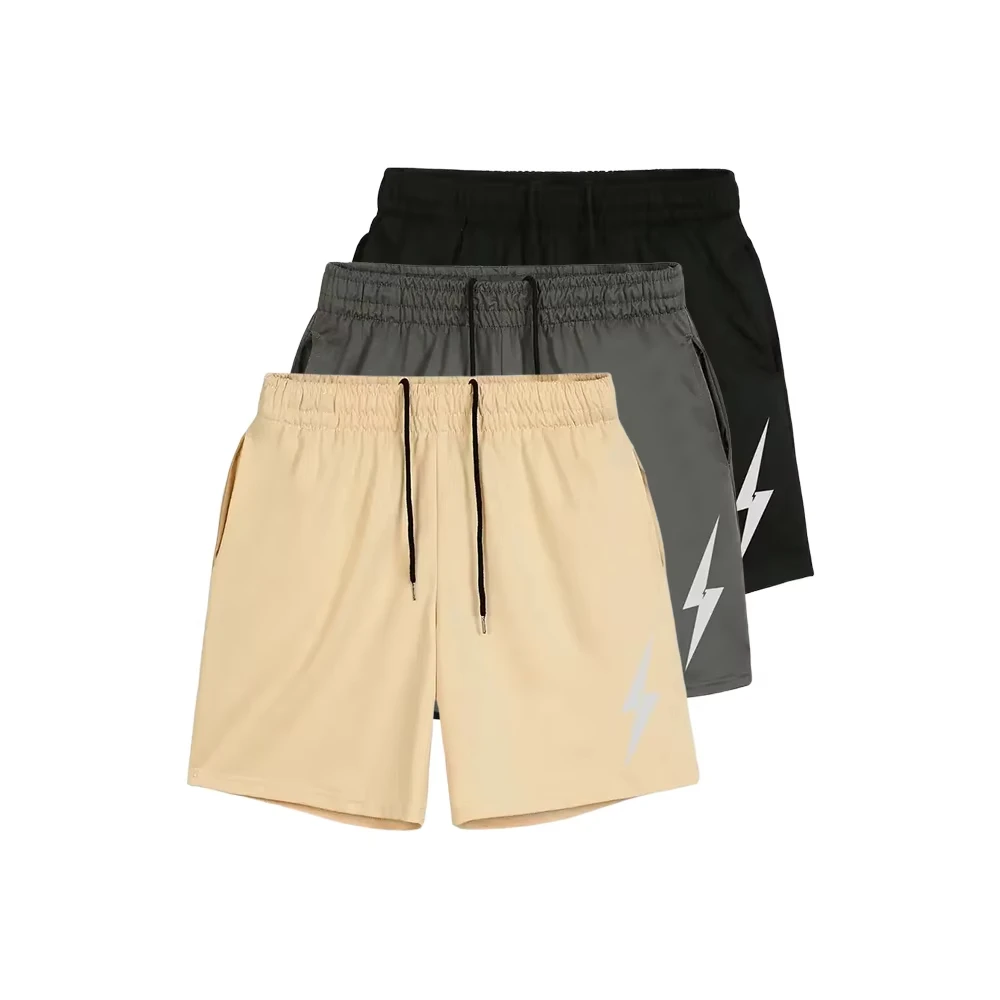 Lightning Pattern Print Casual Shorts Sport Training Breathable Fashionable Shorts Streetwear Fashion Casual Loose Shorts Moto