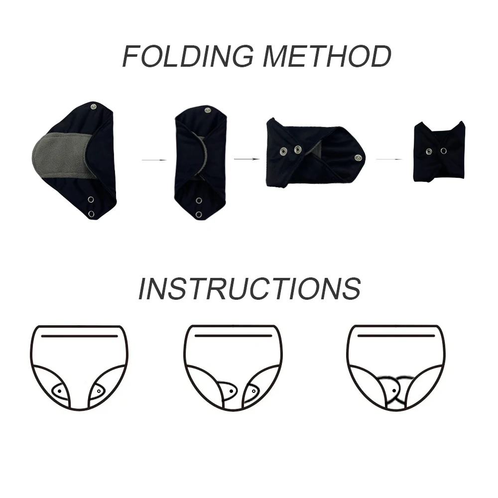 10 قطع مجموعة منصات الحيض قابلة لإعادة الاستخدام للنساء قابل للغسل الخيزران الفحم المناديل الصحية صديقة للبيئة القماش فترة منصات #5