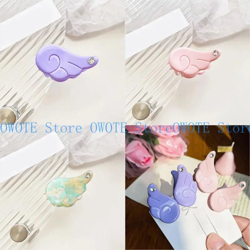 

A52E Delicate Angel Wing Design Hair Clip Allergy Resistant Plastic Hairpin For Everyday Wear Prom Birthday Celebration