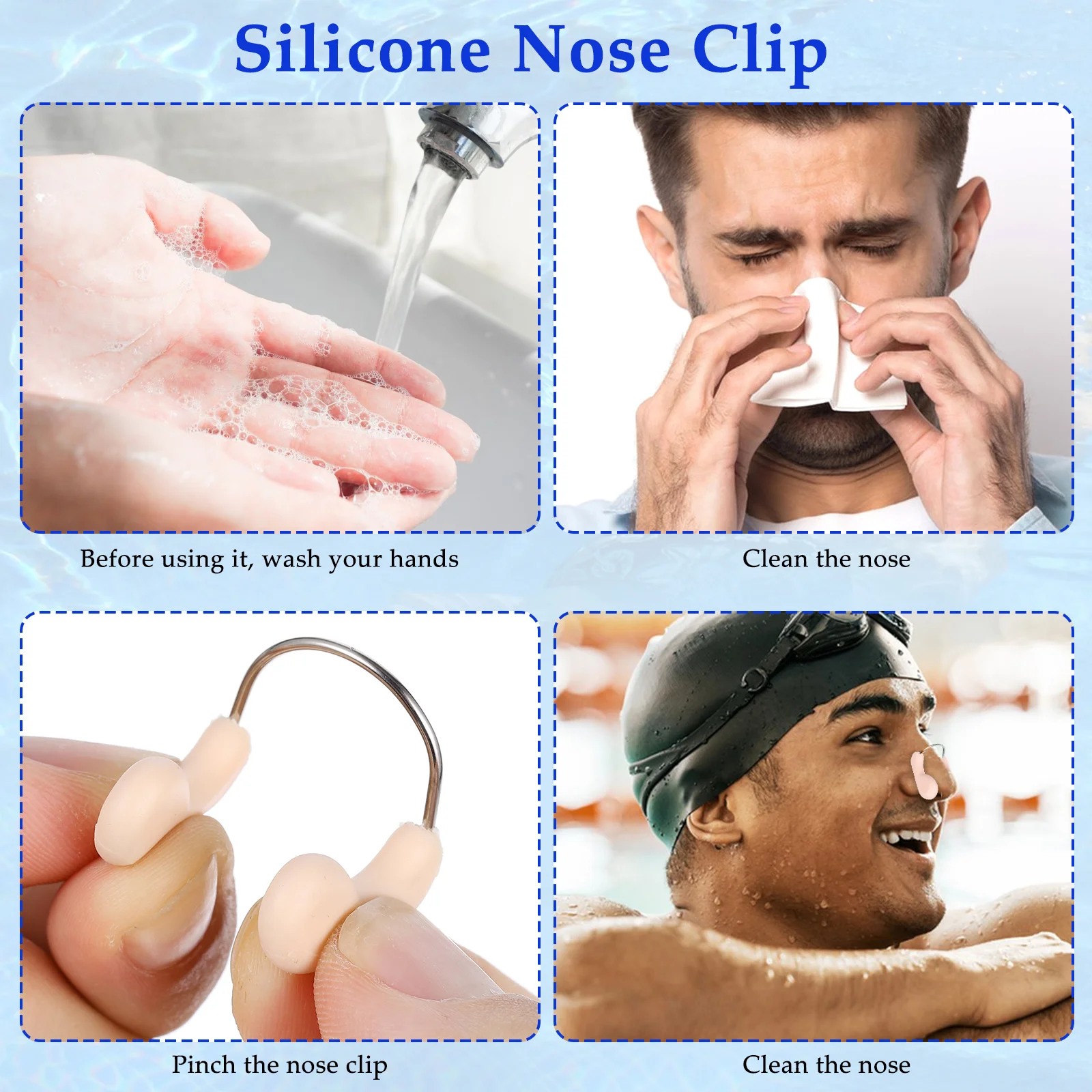 

3 pcs Waterproof Nose Clip Anti-Slip Silicone Swimming Nose Plugs for Kids Adults Safe Comfortable Fit Long Term Use