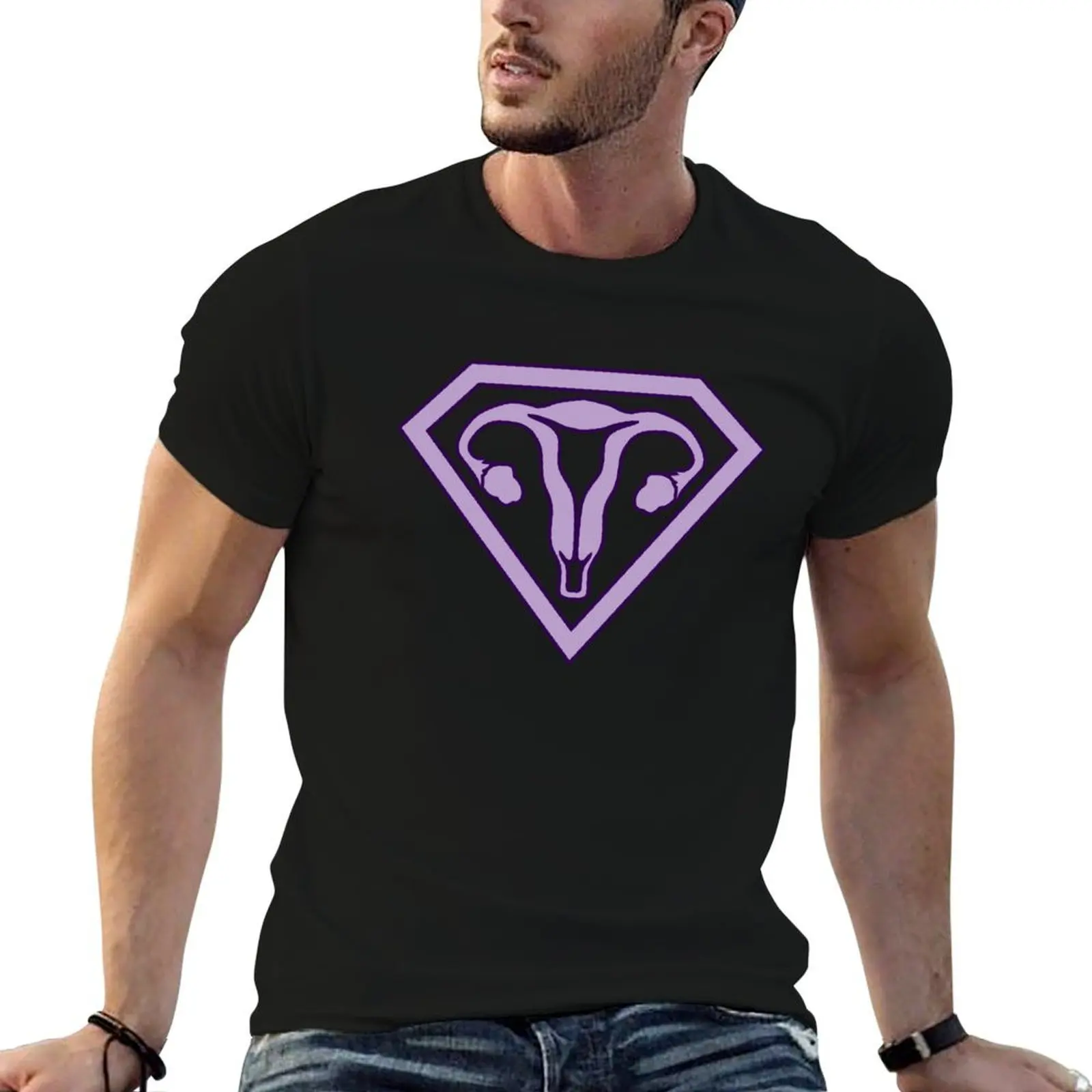 

Uterus Hero Lavendar Dark T-Shirt anime t shirts oversize t shirts designer t shirts cotton 100% T-Shirt