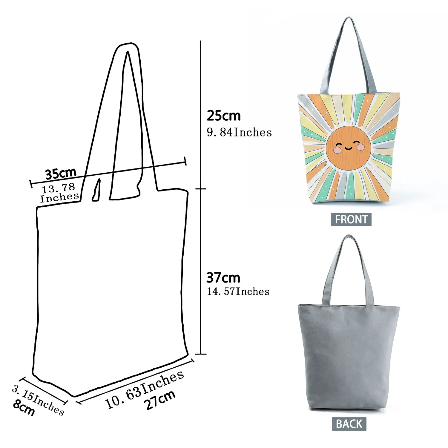 Cute Happy Sunshine Smiling Sun Print Women Handbags Bolsa Female Fashion Shoulder Bags Large Capacity Shopping Bag Can DIY Tote