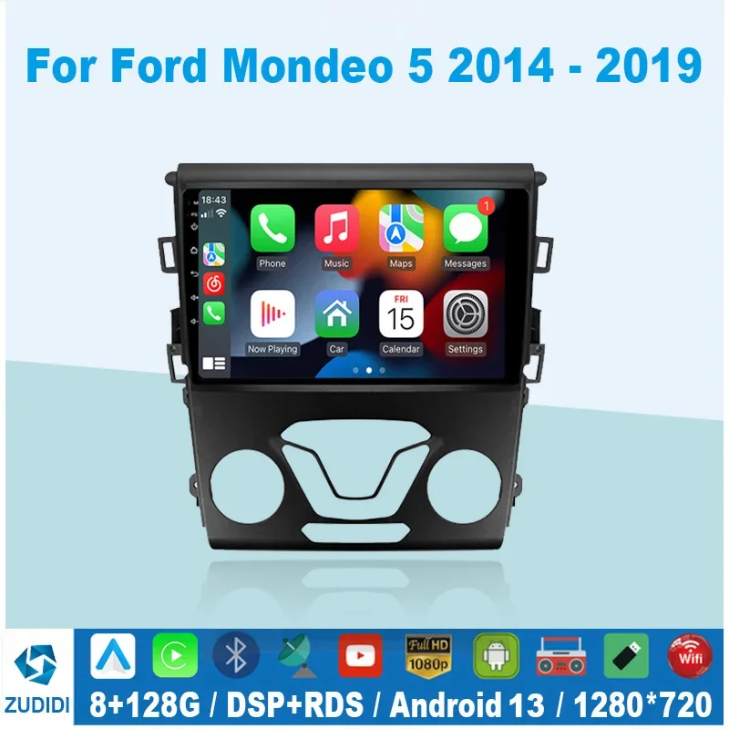 8G 128G For Ford Fusion Mondeo 5 2014 - 2019 Car Radio Multimedia Video Player Android Auto Carplay GPS Stereo 2Din DVD