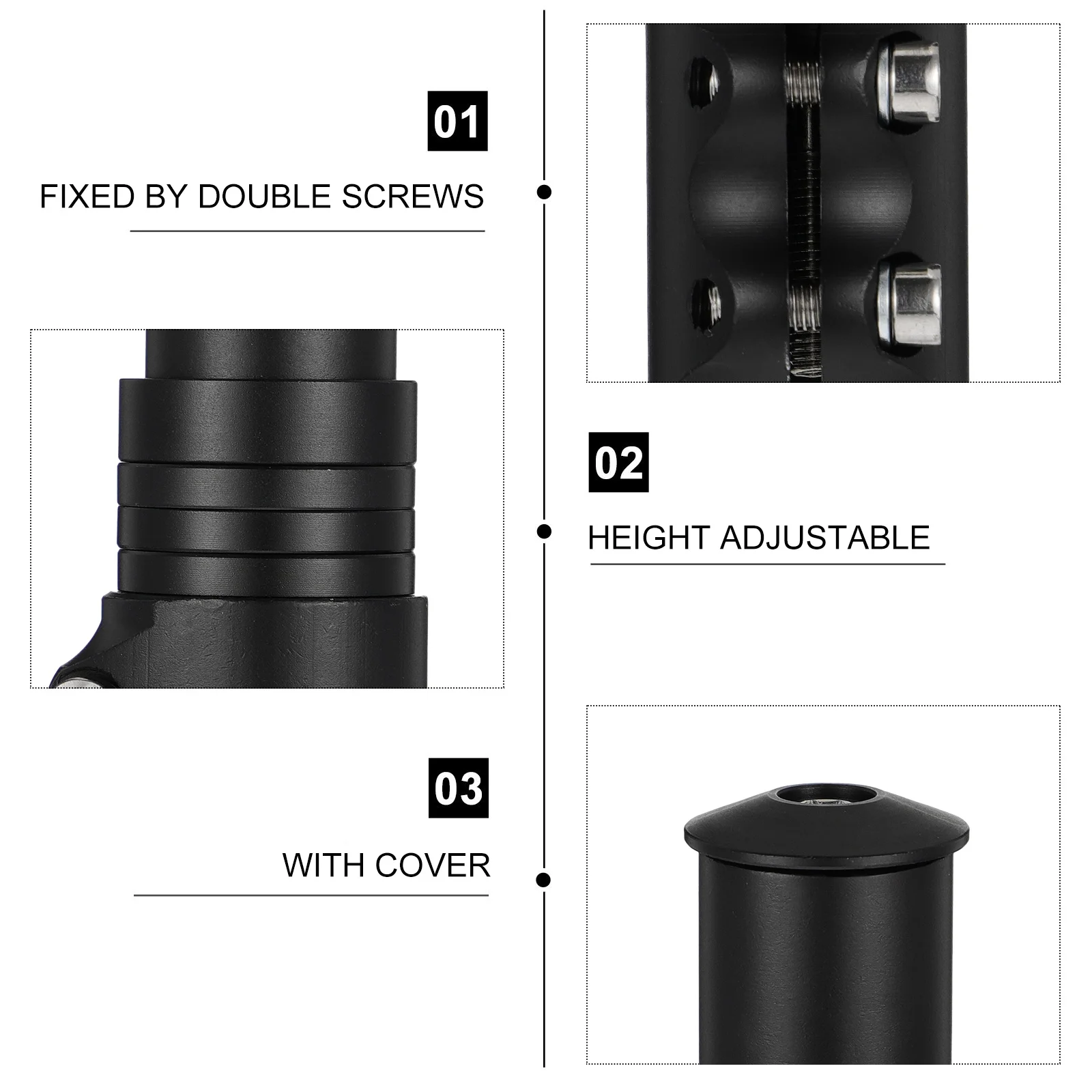 

Bike Handlebar Riser Aluminium Alloy Strong Stem Extender Durable Fork Stem Riser for Mountain Road Bike Long Ride