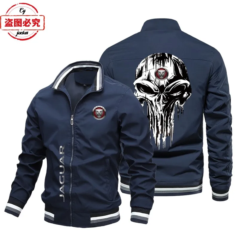 Jaguar logo supercar racing jacket loose long-sleeved men's top stand-up collar zipper jacket team uniform