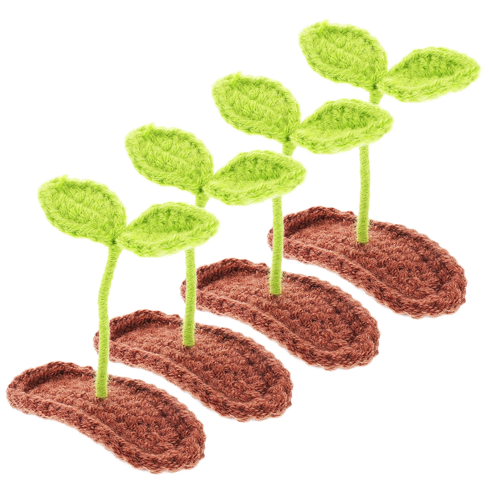 4 pcs Bean Cute Woven Sprout Clips For Decorative Hair Accessories Plant Sprout Clips Hair Styling Tools