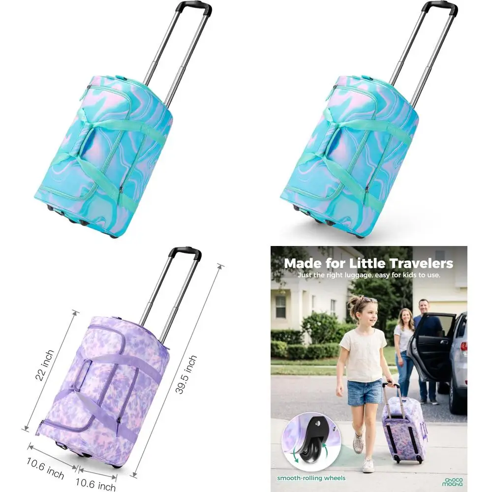 

Children's 22 Inch Rolling Luggage Bag, Teal for Travel and Play
