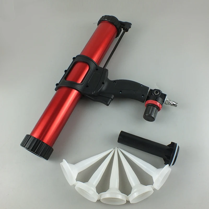 

300ml Industrial Automatic Pneumatic Caulking Gun Steel Handle Universal for Soft Hard Glue