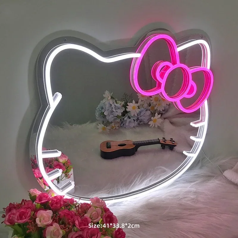 flicker anime cat led neon sign sinais coloridos do gato kt parede de espelho decoracao de natal para kitty presente infantil 01